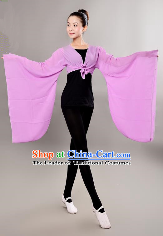 Traditional Chinese Wide Sleeve Water Sleeve Dance Suit China Folk Dance Chiffon Pink Blouse for Women