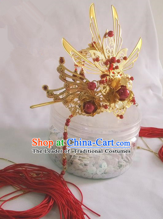 Chinese Ancient Style Hair Jewelry Accessories Hairpins Headwear Headdress Hair Fascinators for Women