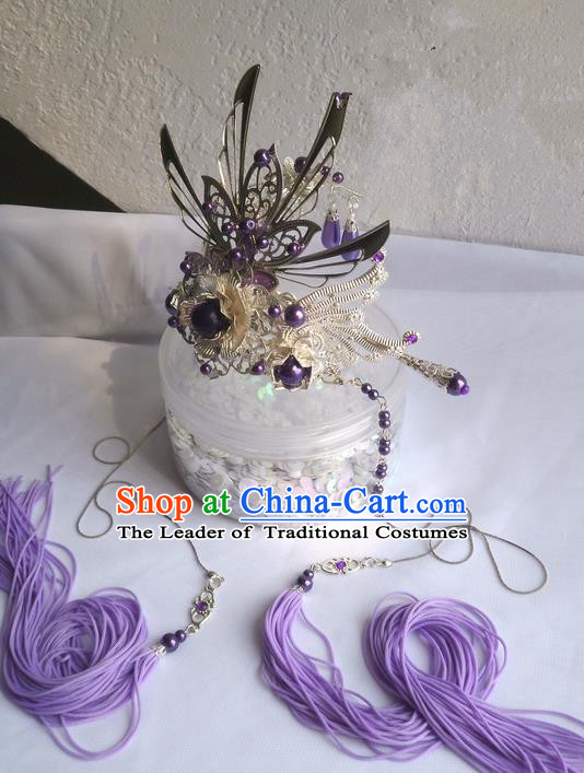 Chinese Ancient Style Hair Jewelry Accessories Hairpins Headwear Headdress Hair Fascinators for Women