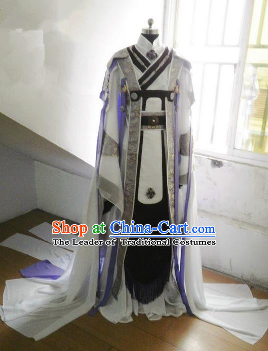 Traditional Ancient Chinese Imperial Emperor Costume, Ancient Elegant Hanfu Clothing Chinese Tang Dynasty Imperial King Cosplay Tailing Embroidered Dress for Men