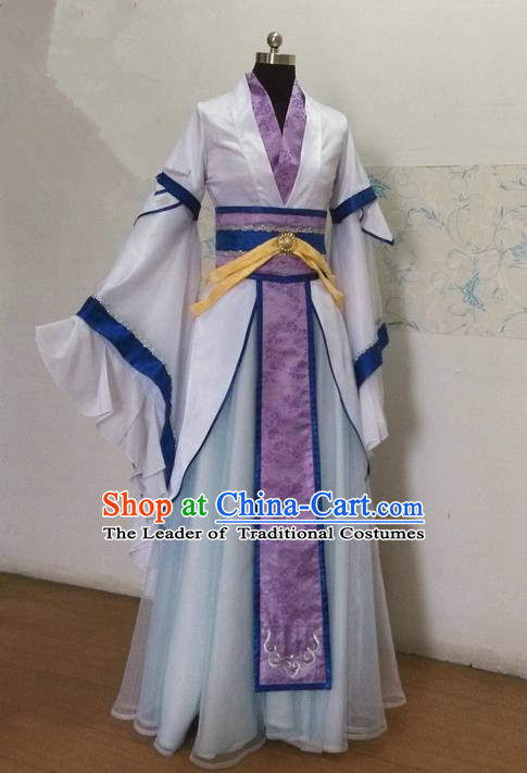 Traditional Ancient Chinese Imperial Prince Costume Complete Set, Elegant Hanfu Nobility Childe Robe, Chinese Swordsman Cosplay Tailing Embroidered Clothing for Men