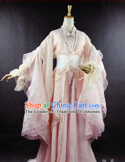 Traditional Chinese Handmade Ancient Hanfu Cosplay Round Lavender Silk Flowers Fan Props for Women