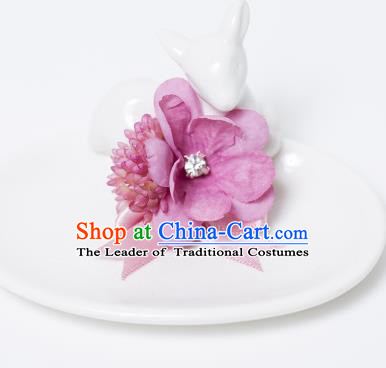 Top Grade Classical Wedding Silk Flowers Bride Wrist Flowers Bracelet Flowers Groom Corsage Brooch Flowers