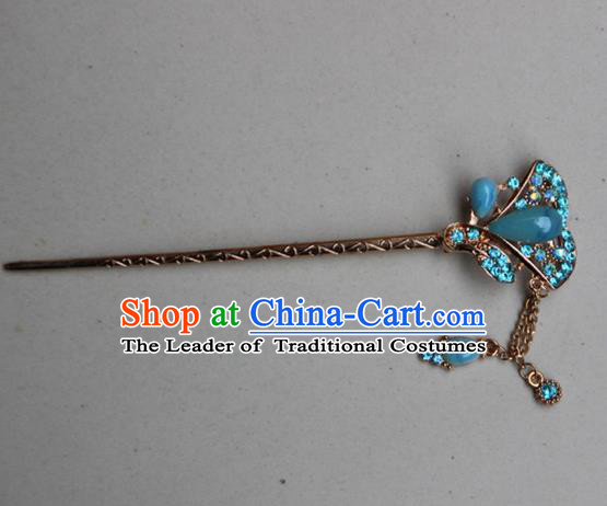 Traditional Chinese Miao Ethnic Minority Palace Hair Jewelry Accessories, Hmong Handmade Tassel Hairpins, Miao Ethnic Jewelry Accessories Hair Claw for Women