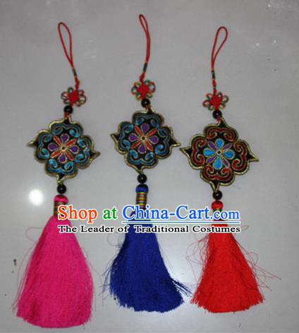 Traditional Chinese Miao Ethnic Minority Tassel Adornment Accessories, Hmong Handmade Pendant, Miao Ethnic Jewelry Accessories Pendant