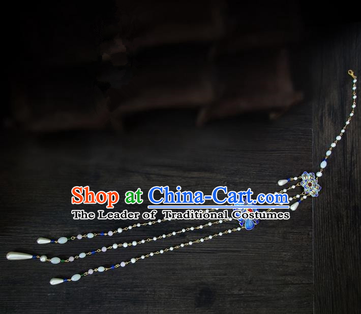 Traditional Handmade Chinese Ancient Classical Jewellery Accessories Tassel Palace Taeniasis, Blueing Waist Pendant for Women