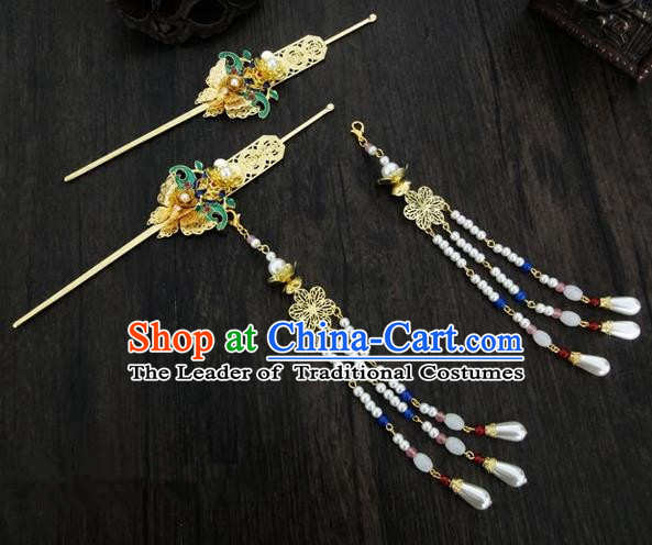 Chinese Ancient Style Hair Jewelry Accessories Hairpins Headwear Headdress Hair Fascinators for Women