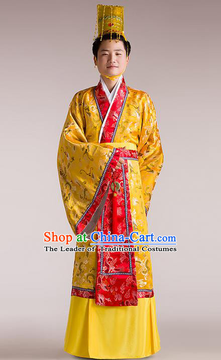 Traditional Ancient Chinese Imperial Emperor Costume, Chinese Tang Dynasty Male Wedding Dress, Cosplay Chinese Imperial King Clothing Hanfu for Men