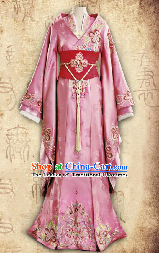 Traditional Ancient Chinese Imperial Princess Costume, Chinese Han Dynasty Young Lady Dance Dress, Cosplay Chinese Peri Imperial Princess Embroidered Clothing Hanfu for Women