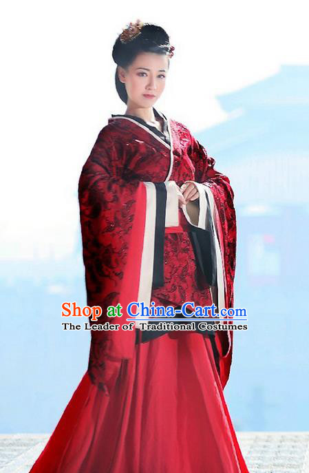 Traditional Ancient Chinese Imperial Emperess Costume, Chinese Han Dynasty Wedding Dress, Cosplay Chinese Princess Embroidered Clothing Hanfu Costume for Women