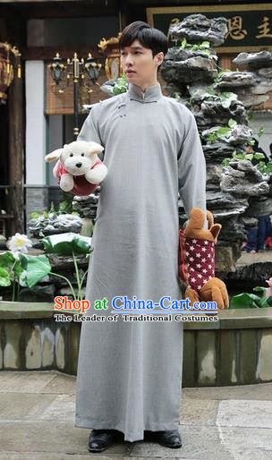 Traditional Ancient Chinese Republic of China Gown Robes Qing Dynasty Minguo Costumes for Men