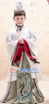 Traditional Ancient Chinese Han Dynasty Imperial Prince Robes, Imperial Emperor Boys Dragon Costumes for Kids