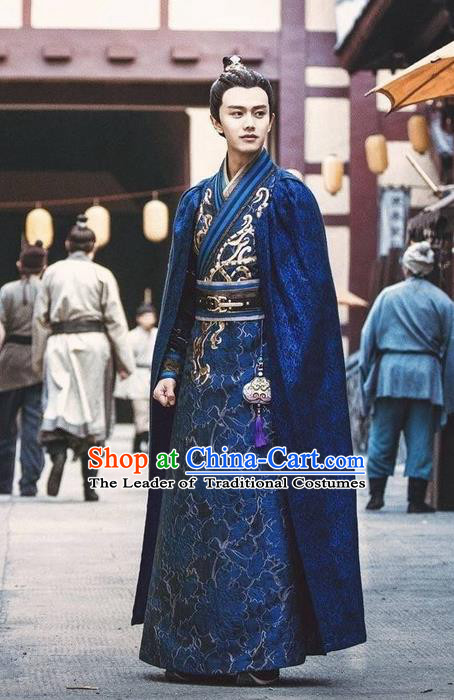 Traditional Ancient Chinese Nobility Childe Costume, Elegant Hanfu Male Lordling Dress, Tang Dynasty Swordsman Clothing, China Imperial Prince Embroidered Clothing for Men