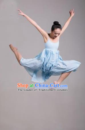 Traditional Modern Dancing Compere Costume, Opening Classic Chorus Singing Group Dance Dress Tu Tu Dancewear, Modern Dance Classic Ballet Dance Elegant Blue Dress for Women