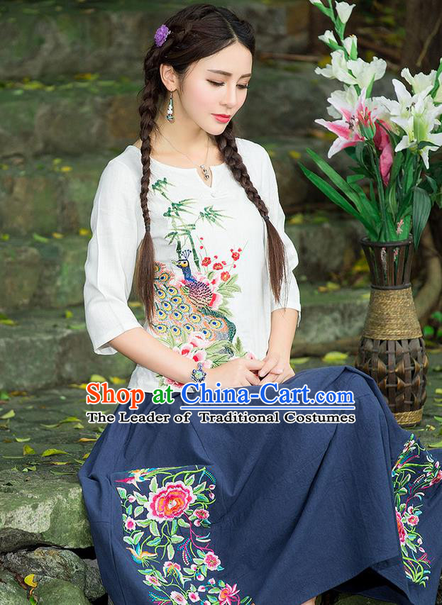 Traditional Ancient Chinese Young Women Cheongsam Dress Republic of China Tangsuit Stand Collar Blouse Dress Tang Suit Clothing for Women