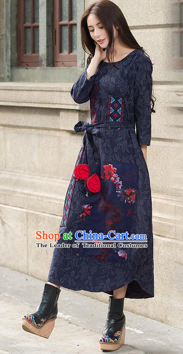 Traditional Ancient Chinese Young Women Cheongsam Dress Republic of China Tangsuit Stand Collar Blouse Dress Tang Suit Clothing for Women