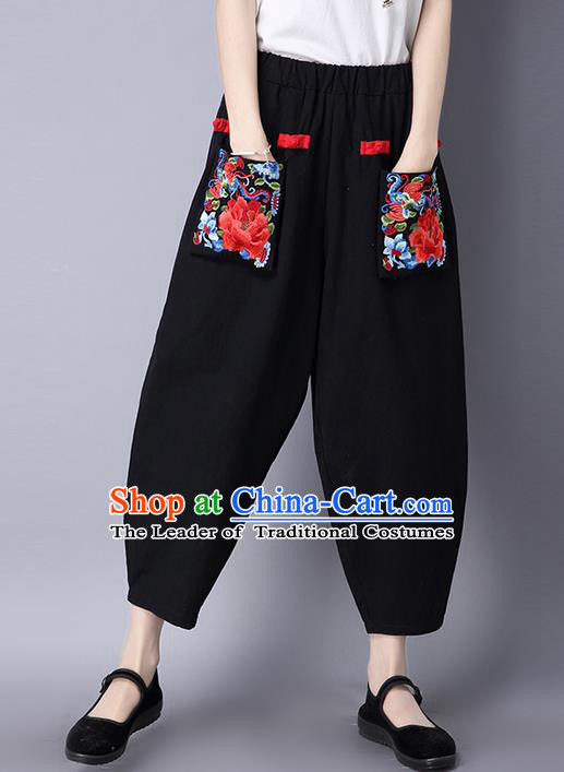 Traditional Vietnamese Ao Dai Qipao Dress with Black Loose Pants