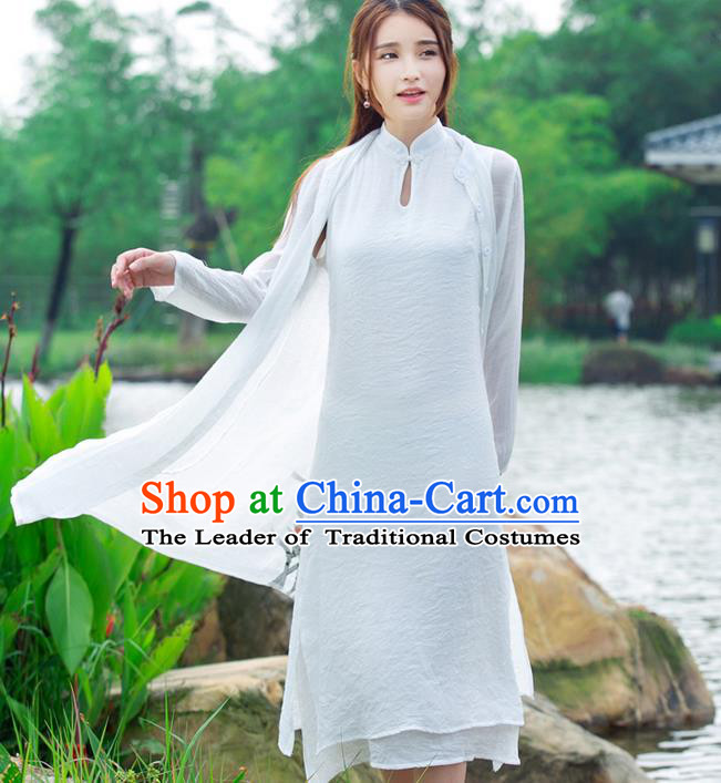 Traditional Ancient Chinese Young Women Cheongsam Dress Republic of China Tangsuit Stand Collar Blouse Dress Tang Suit Clothing for Women