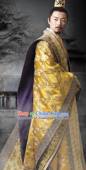 Traditional Ancient Chinese Imperial Emperor Costume, Chinese Western Wei Dynasty Majesty Dress, Chinese Drunk Exquisite King Dragon Robes, Ancient China Imperial Padishah Embroidered Clothing for Men