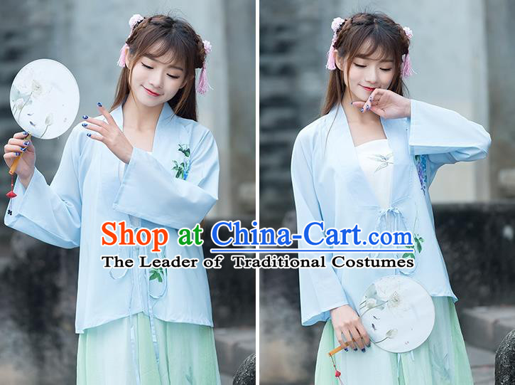 Traditional Ancient Chinese Young Women Cheongsam Dress Republic of China Tangsuit Stand Collar Blouse Dress Tang Suit Clothing for Women