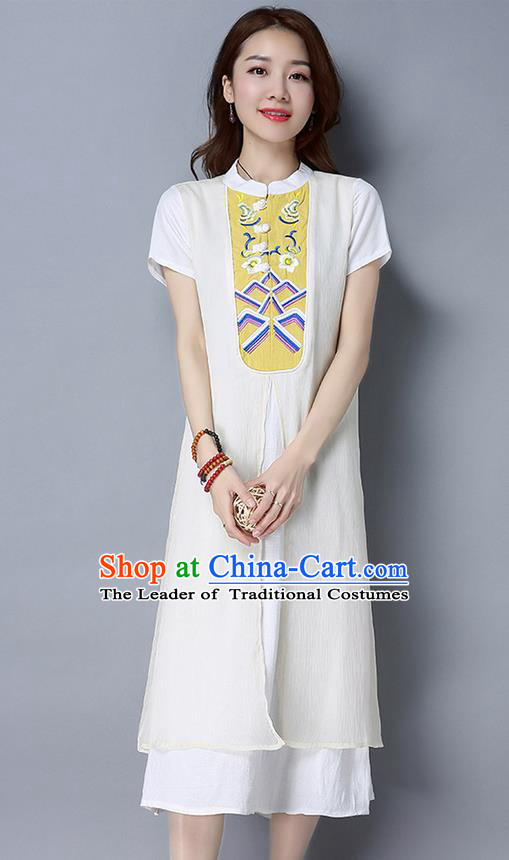 Traditional Ancient Chinese Young Women Cheongsam Dress Republic of China Tangsuit Stand Collar Blouse Dress Tang Suit Clothing for Women