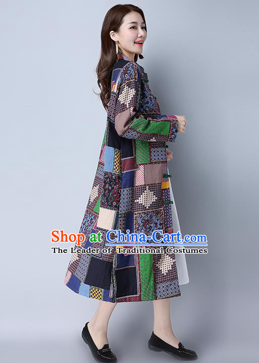 Traditional Ancient Chinese Young Women Cheongsam Dress Republic of China Tangsuit Stand Collar Blouse Dress Tang Suit Clothing for Women