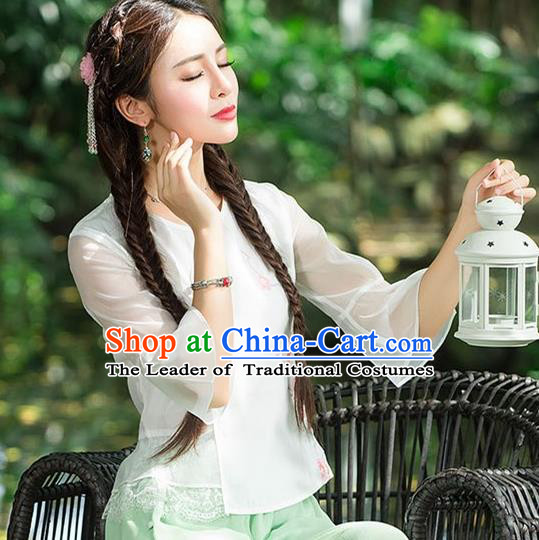 Traditional Ancient Chinese Young Women Cheongsam Dress Republic of China Tangsuit Stand Collar Blouse Dress Tang Suit Clothing for Women
