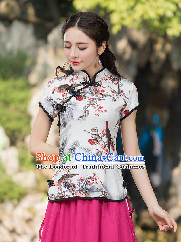 Traditional Ancient Chinese Young Women Cheongsam Dress Republic of China Tangsuit Stand Collar Blouse Dress Tang Suit Clothing for Women