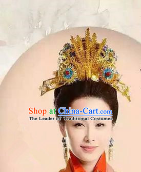 Traditional Handmade Chinese Ancient Classical Hair Accessories, Ming Dynasty Bride Wedding Barrettes Imperial Empress Phoenix Coronet, Xiuhe Suit Hanfu Hair Sticks Hair Jewellery, Hair Fascinators Hairpins for Women