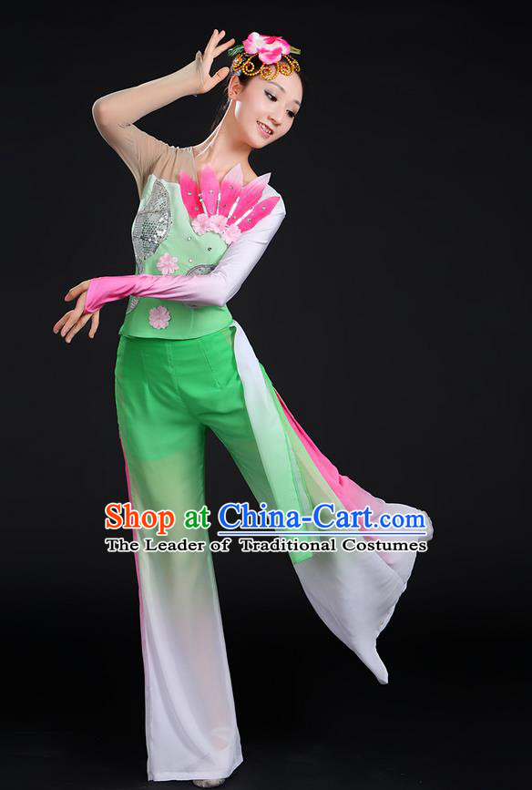 Traditional Chinese Yangge Fan Dancing Costume