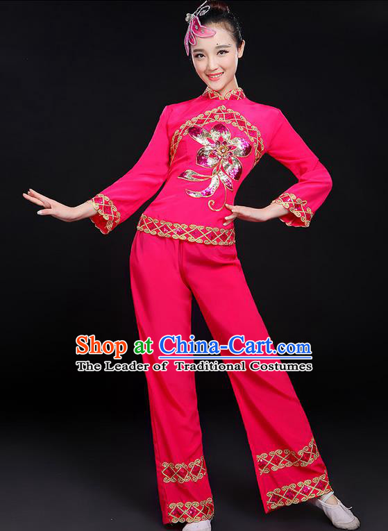 Traditional Chinese Yangge Fan Dancing Costume