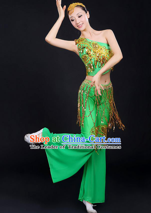 Traditional Chinese Yangge Fan Dancing Costume