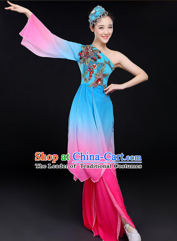 Traditional Chinese Yangge Fan Dancing Costume