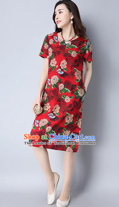 Traditional Ancient Chinese Young Women Cheongsam Dress Republic of China Tangsuit Stand Collar Blouse Dress Tang Suit Clothing for Women