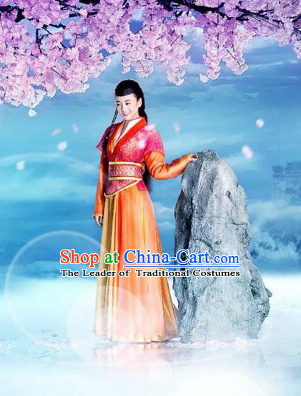Traditional Ancient Chinese Chivalrous Swordswoman Costume, Chinese Ming Dynasty Palace Woman Dress, Cosplay Chinese Television Drama Flying Daggers Princess Hanfu Clothing for Women