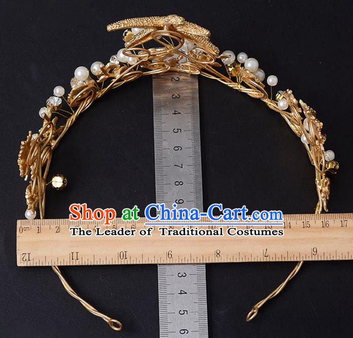 Traditional Ancient Chinese Classical Dance Costume and Hair Accessories Props Headwear Classical Dance Hair Ornaments Complete Set for Kids