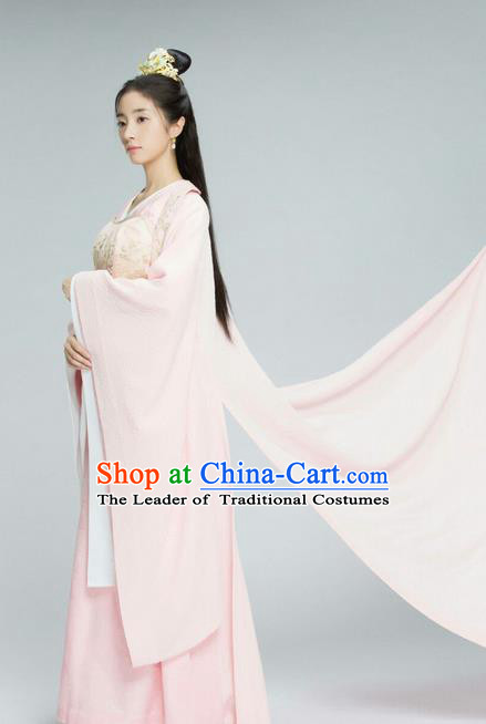 Traditional Chinese Ancient Princess Costume and Handmade Headpiece Complete Set, Chinese Northern and Southern Dynasties Young Lady Suit, Chinese Television Tokgo World Peri Hanfu Clothing for Women