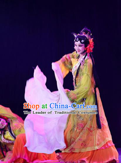 Traditional Chinese Classical Dance Peking Opera Ancient Dancing Costume, Folk Dance Uniform Water Sleeve Dress for Women