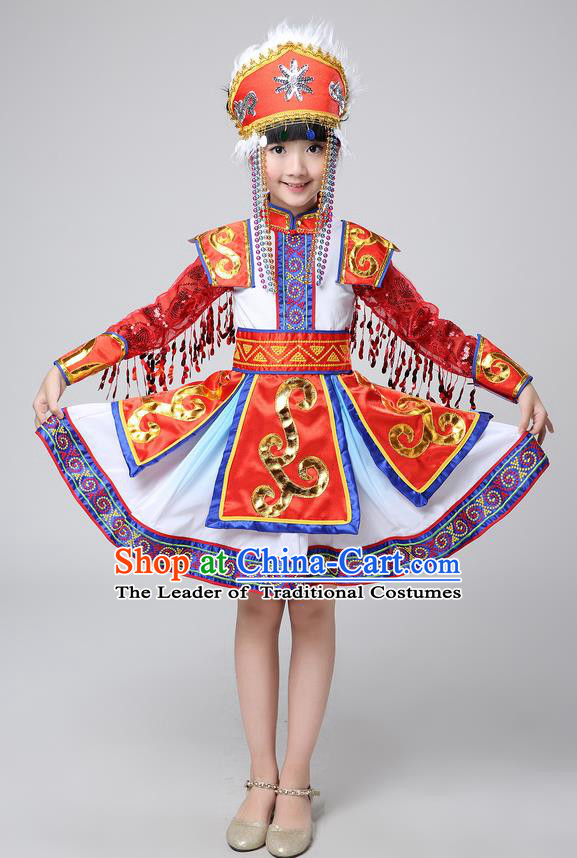 Traditional Chinese Yangge Fan Dancing Costume and Accessories