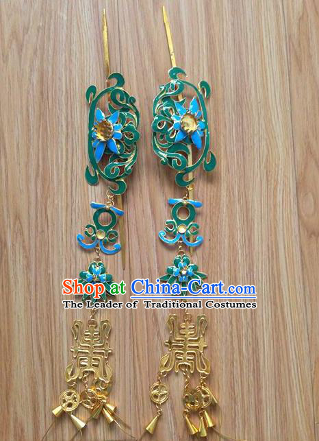 Traditional Handmade Chinese Miao Nationality Ancient Classical Dragon Head Earrings Accessories Pure Sliver Blueing Eardrop for Women