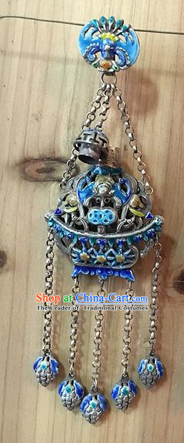 Traditional Handmade Chinese Ancient Classical Accessories Pure Sliver Blueing Pendant Hollow Sachet Pendent for Women