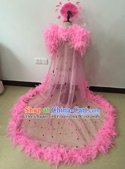 Top Compere Performance Catwalks Costume Children Chorus Red Dress with Wings Modern Dance Princess Short Red Bubble Dress for Girls Kids
