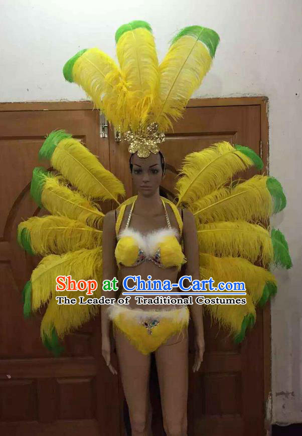 Samba Brazilian Orange Rio Carnival SAMBA Dance COSTUME Bikini/show Girl/  CUSTOM Made 