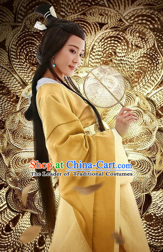 Traditional Ancient Chinese Three Kingdoms Period Female Imperial Consort Costume, The Advisors Alliance Imperial Concubine Dress Clothing and Headpiece Complete Set