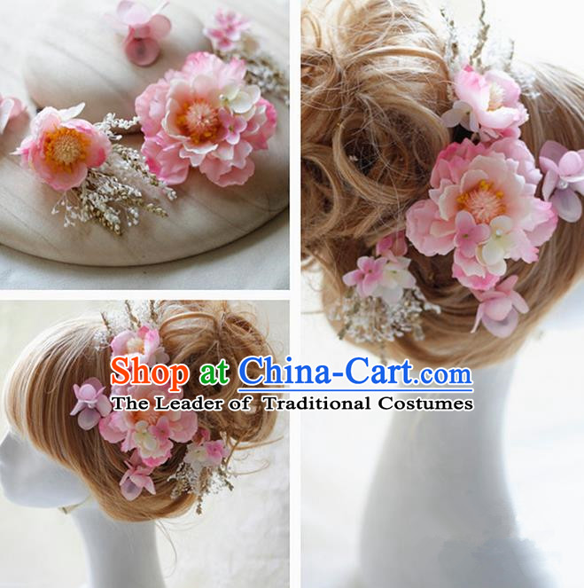silk flower hair pins