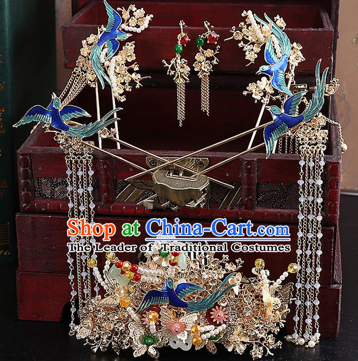 Chinese Ancient Style Hair Jewelry Accessories Hairpins Headwear Headdress Hair Fascinators for Women