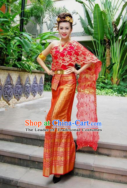 Traditional Thailand Clothing Southeast Asia Thai Ancient Costumes and Hair Accessories Sari