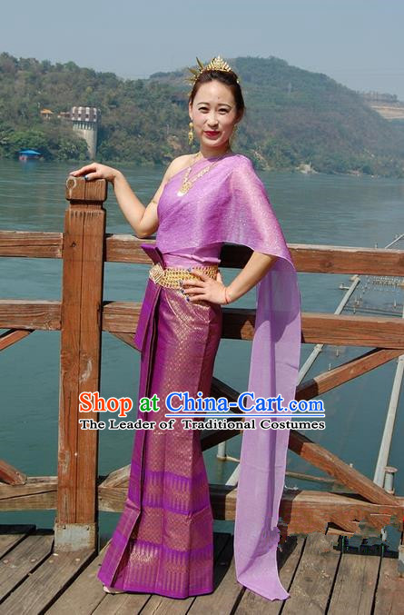 Traditional Thailand Clothing Southeast Asia Thai Ancient Costumes and Hair Accessories Sari