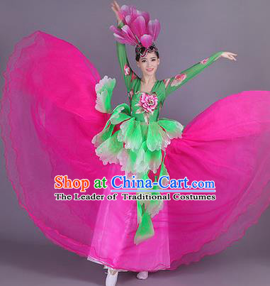 Traditional Chinese Yangge Fan Dancing Costume Modern dancing Dress Clothing