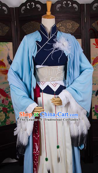 Traditional Chinese Tang Dynasty Swordswoman Costume, Elegant Hanfu Cosplay Clothing Ancient Chinese Chivalrous Woman Dress